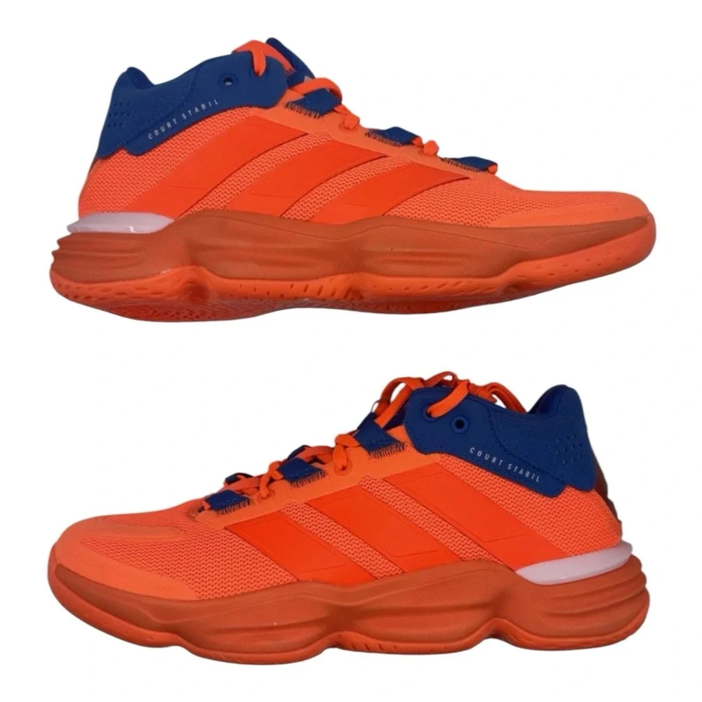 Adidas Court Stabil Indoor Team  Solar Orange Bright Royal Men Size 9.5 Knicks